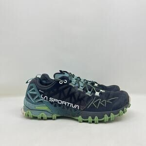 La Sportiva Bushido II GTX Blue Green Lace Up Trail Running Shoes Womens Size 9